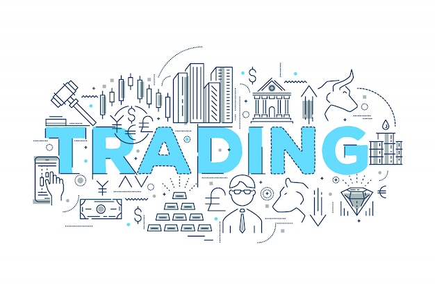 Trading linear design Free Vector